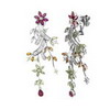 9.08 Carats Diamond and Sapphire 18k White Gold Earrings