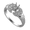 0.22 Ct VS Diamond Semi Mounting 18K White Gold