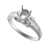 0.21 Ct VS Diamond Semi Mounting 18K White Gold