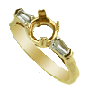 0.13 Ct VS Diamond Semi Mounting 18K Yellow Gold