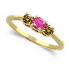 Three Stone Ring- 2 Carats Twt. Pink Sapphire Diamond Ring