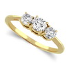 Three Stone Ring- 1 Carat Diamond Ring in 14K Gold