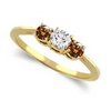 Three Stone Ring- 0.35 Carat Twt. Diamond Ring in 14K Gold