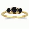 Three Stone Ring- 1 Carat Diamond Ring in 14K Gold