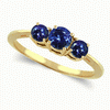 Three Stone Ring- 2 Carat Tanzanite Ring in 14K Gold