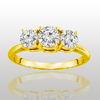 Three Stone Ring- 2 Carat Diamond Ring in 14K Gold