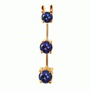 0.50 Ct Twt. Three Stone Tanzanite Pendant 14k Gold