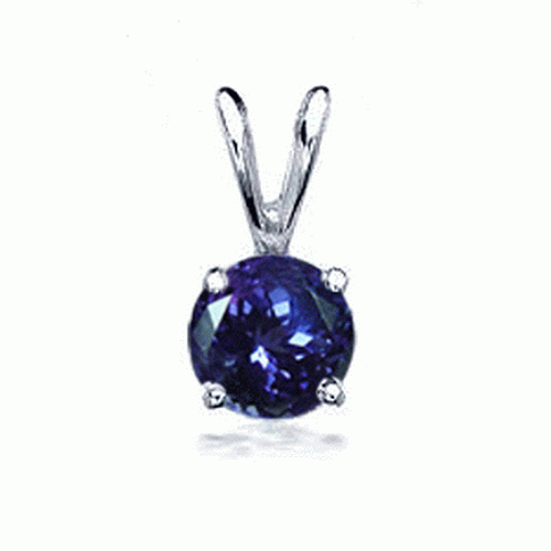 1.00 Carat Tanzanite Pendant in 14k White Gold