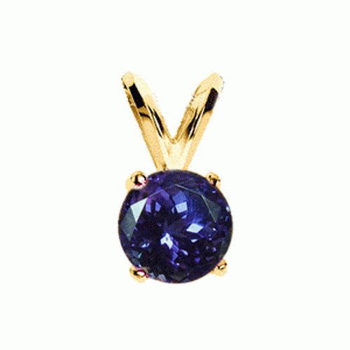 1.00 Carat Tanzanite Pendant in 14k Yellow Gold