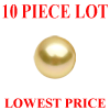 8 mm Round Full Drilled Golden Pearl 10 pc Lot