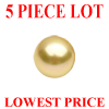 5 mm Round Full Drilled Golden Pearl 5 pc Lot