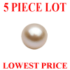 5 mm Round Full Drilled Pink Pearl 5 pc Lot