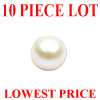 6 mm Round Half Drilled White Pearl 10 pc Lot