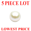 8 mm Round Half Drilled White Pearl 5 pc Lot