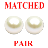 8 mm Round Half Drilled White Pearl Pair