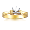 18K White or Yellow Gold Solitaire Ring Mounting