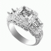 0.72 carats Diamond 18 K White gold semi mounting.