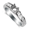 0.36 carats Diamond 18 K White gold semi mounting.