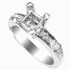 0.15 carats Diamond 18 K White gold semi mounting.