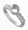 0.32 carats Diamond 18 K White gold semi mounting.