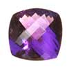 14 mm Checker Board Cushion Violet Amethyst in AAA Grade