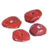 10-12 mm Flat Nuggett Red-Orange Carnelian Set of 4 pcs