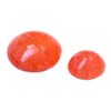 12mm -8mm Cabochon Round Red-Orange Carnelian Set of 2 in AAA Gr