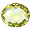 25 carats Checker Board Oval Canary green Quartz