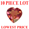 10 mm Heart Strawberry Quartz 10 Piece Lot in AAA Grade