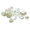 6-10 mm Flat Coin White Pearl AA grade Full Drilled Set of 14 pc