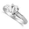 0.65 Carat Pear shape Diamond Ring in 18k White Gold