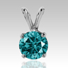 0.50 Ct Blue Diamond Pendant in 14k Gold