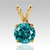 1 Ct Blue Diamond Pendant 14k White or Yellow Gold