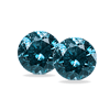 Pair of 4 mm Round Blue Diamond I1/I2 Clarity