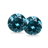 Pair of 5 mm Round Blue Diamond I1/I2 Clarity