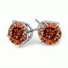 0.25 Carats Cognac Red Diamond Earrings in 14k White or Yellow G