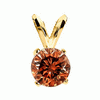 0.25 Cts. Red Cognac Diamond Pendant in 14k White or Yellow Gold