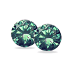 Pair of 4 mm Round Green Diamond SI1/SI2 Clarity