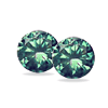 Pair of 5 mm Round Green Diamond SI1/SI2 Clarity