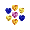 10 Ct Heart Multi Color Sapphire Lot in Size 3-5 mm