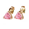 0.75 Carats Trillion Pink Sapphire Earrings in 14k Gold
