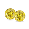 Pair of 4 mm Round Yellow Diamond I1/I2 Clarity