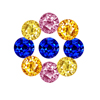 10 Carats Round Multi Color Sapphire Lot in Size 2 mm